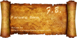 Farsang Bene névjegykártya